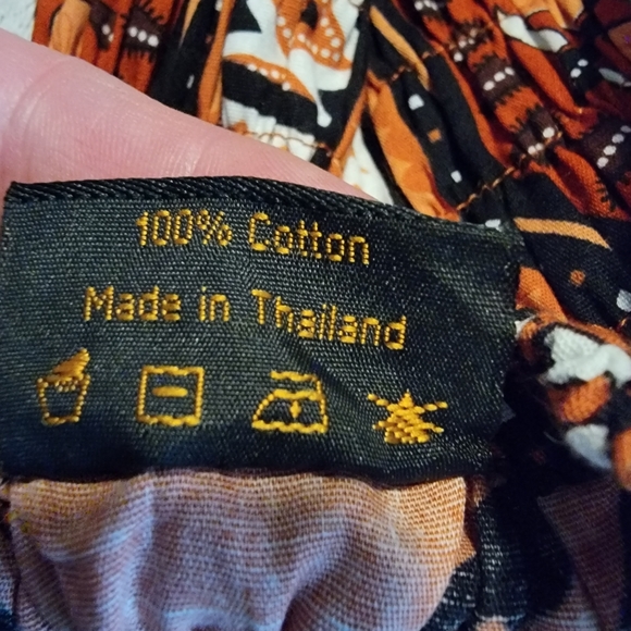 NWOT Orange Aztec Design Elastic Waist Maxi - Picture 6 of 7